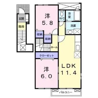 間取図 ランドヒルズD・E（大津）