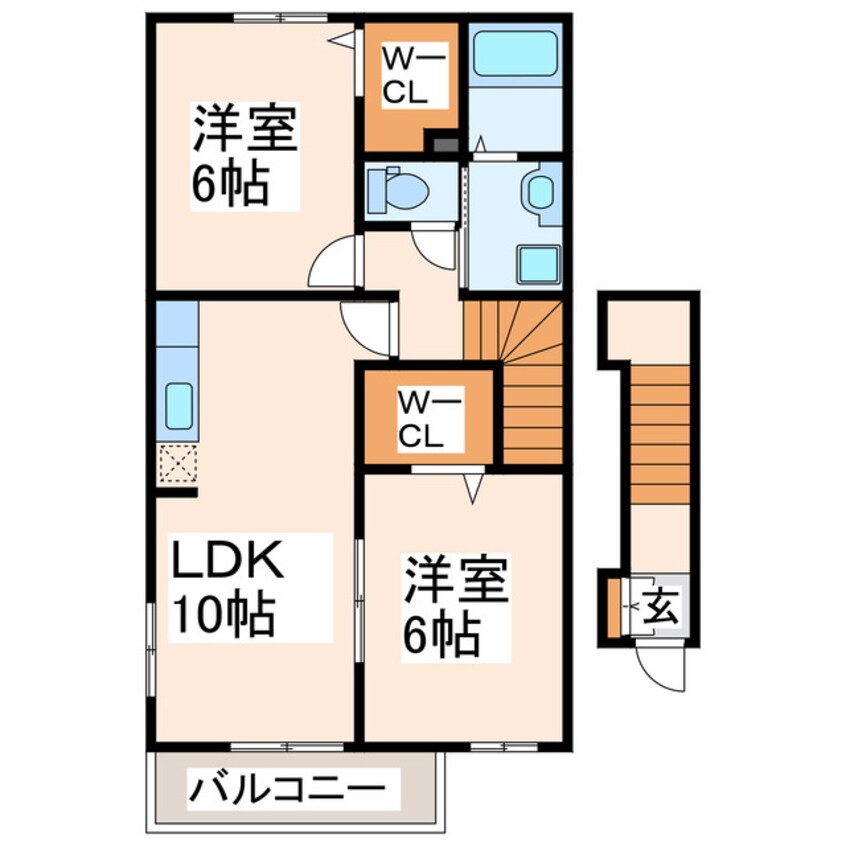 間取図 プリムローズA・B（大津）