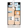 SQUARE菊陽 1LDKの間取り