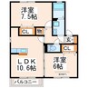 パークハイムABC 2LDKの間取り