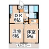センティーレⅠ・Ⅱ・Ⅲ 2DKの間取り