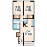 プライムスクエアⅡ・Ⅲ 2LDKの間取り