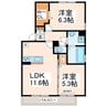 ラフィーネ青葉台 2LDKの間取り