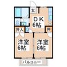 シュテルンハイム 2DKの間取り