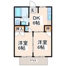 シュテルンハイム 2DKの間取り
