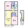 フローラルアメニティＡ・Ｂ・Ｃ 2LDKの間取り