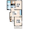 ピュアファースト菊池A・B・C 2DKの間取り