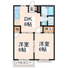 シティハイツ上田Ⅰ・Ⅱ 2DKの間取り