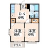 シティハイツ上田Ⅰ・Ⅱ 2DKの間取り