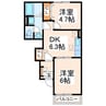 ポライトリーA・B 2DKの間取り