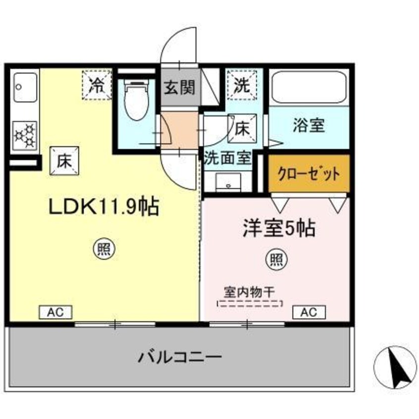 間取図 D-ROOM須屋（トリシア）