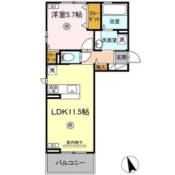 間取図 D-ROOM須屋（トリシア）