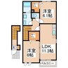 プリムローズⅠ 2LDKの間取り