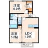 グランドソレイユ光の森A・B・C 2LDKの間取り