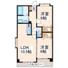 ジェラール大津 2LDKの間取り