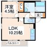 エスポワール光の森 1LDKの間取り