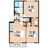 フォンティーヌ 2LDKの間取り