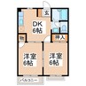コーポあづまⅤ 2DKの間取り