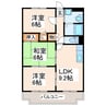 クリスタル大津 3DKの間取り