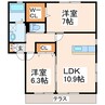 ソレジオヴィレッジ大津 2LDKの間取り