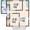 ファミーユ大津 2LDKの間取り