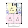 グリーンハイツ前田Ⅱ 2DKの間取り