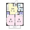グリーンハイツ前田Ⅱ 2DKの間取り