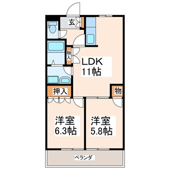 間取図 熊本電鉄バス/南ヶ丘 徒歩3分 1階 築21年