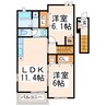 イーストフィールドA・B 2LDKの間取り
