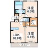 アビテボナール 2LDKの間取り