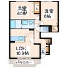ラ・フォレスタＲＹＵ Ｅ・F 2LDKの間取り