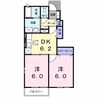 アプローズⅠ・Ⅱ 2DKの間取り