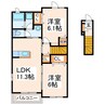 サンシャインＫ 2LDKの間取り