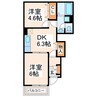 カレント 2DKの間取り