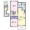 シャルマンⅠ 2LDKの間取り