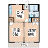 グリーンハイツ前田Ⅰ 2DKの間取り