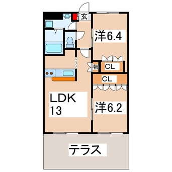 間取図 産交バス（菊池郡）/菊陽中学校入口 徒歩4分 1階 築20年