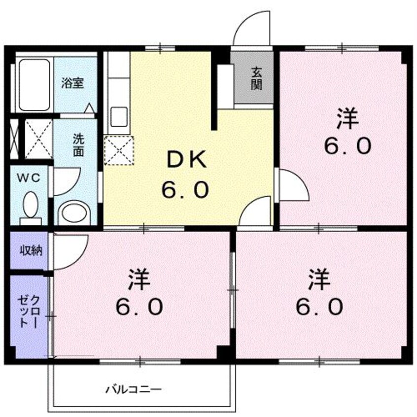 間取図 産交バス（菊池市）/亘 徒歩7分 2階 築29年