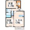 グリーンコート 2LDKの間取り