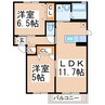 グランデ小山 2LDKの間取り