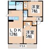 グランデ小山 2LDKの間取り