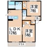 グランデ小山 2LDKの間取り