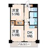 クイーンズビュー 2DKの間取り