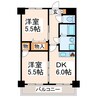 クイーンズビュー 2DKの間取り