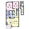 ルミエールⅠ・Ⅱ 2LDKの間取り