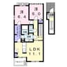 ルミエールⅠ・Ⅱ 2LDKの間取り