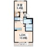 Ｒ・ブラウン 1LDKの間取り