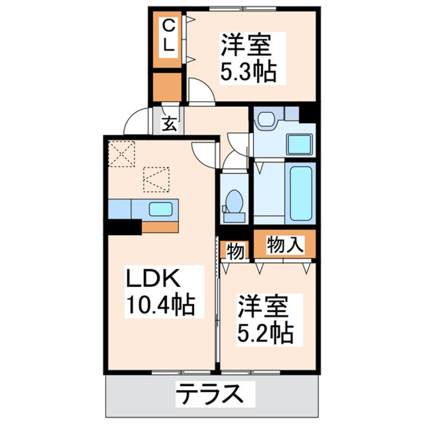 間取図 フェリオ・ドゥーエ