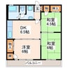 向陽台ハイツ 3DKの間取り