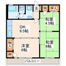 向陽台ハイツ 3DKの間取り